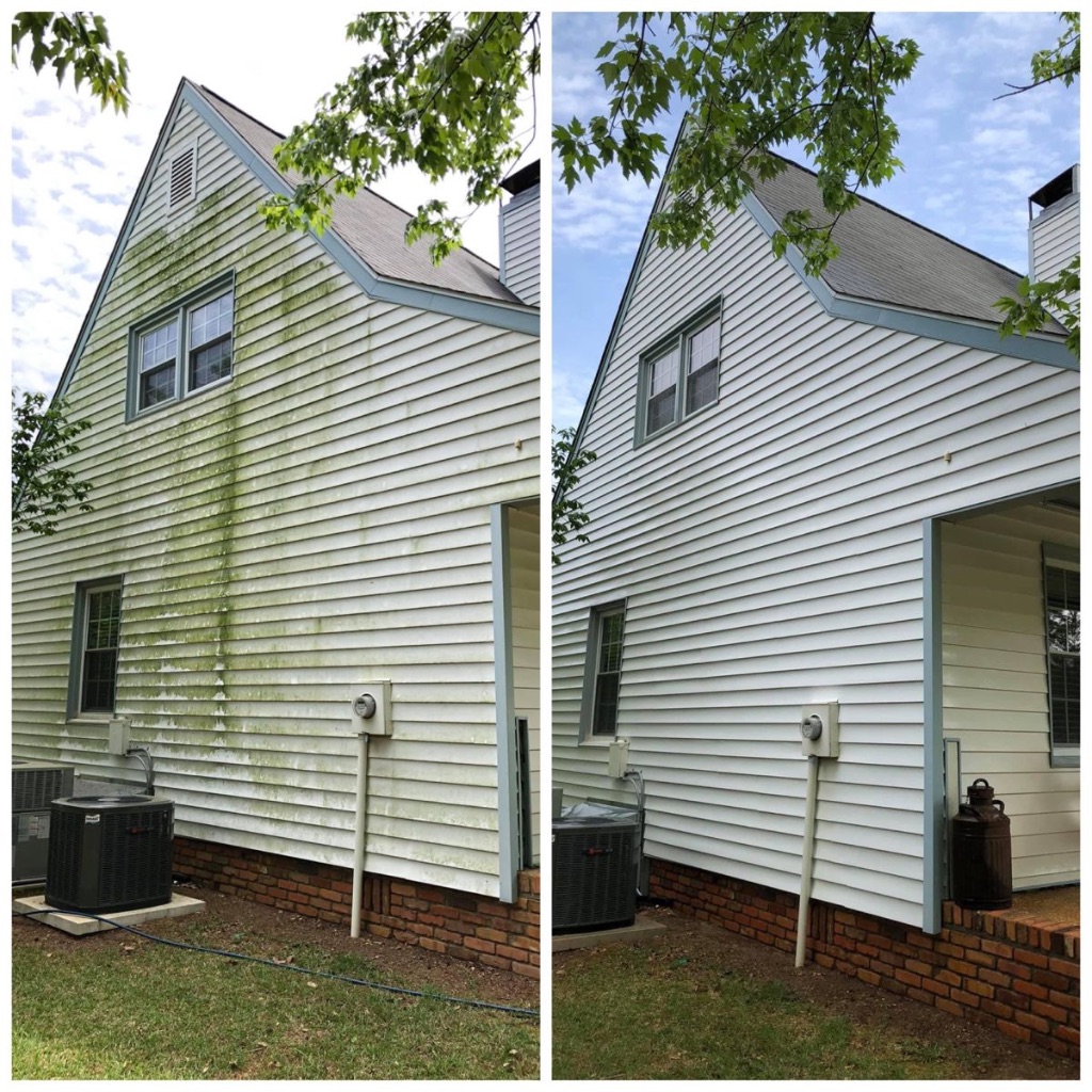 House Exterior Cleaning Before & After